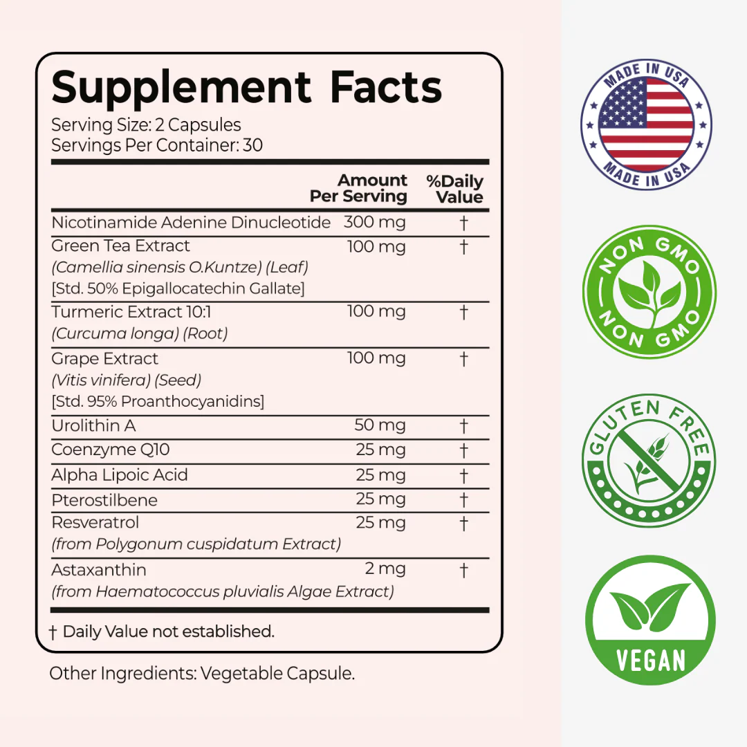 NAD+ Advanced - Anti Aging Support Capsules - Image 3